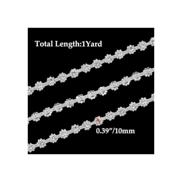 Cadena de cristal de 0.394 in y 1 yarda con forma de flor_2