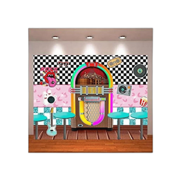 XLL Rock Roll Party Back to 50s Sock Hop Fondo de_1