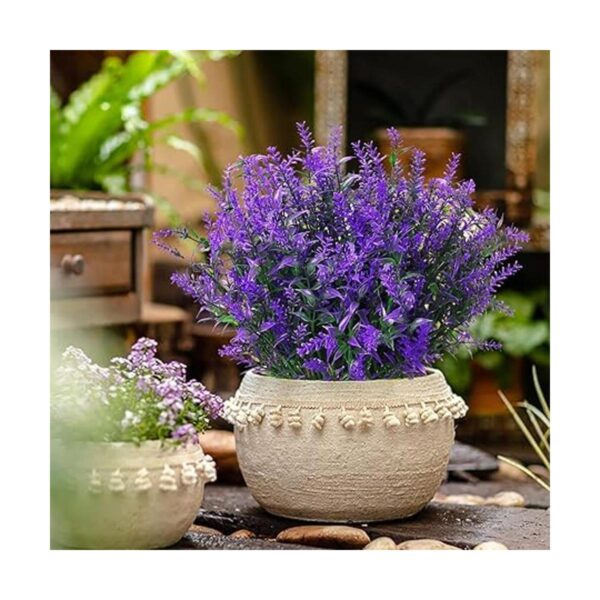 Paquete de 8 plantas artificiales flores hierba