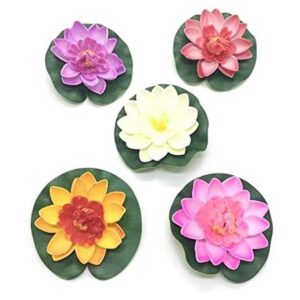 XIZHI 5 unidades de flores de loto artificiales flotantes_1