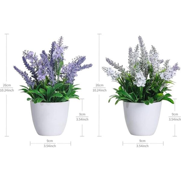 DDHS Paquete de 2 plantas artificiales de lavanda mini_2