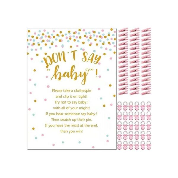 Dont Say Baby Shower Pinza para ropa para niña incluye