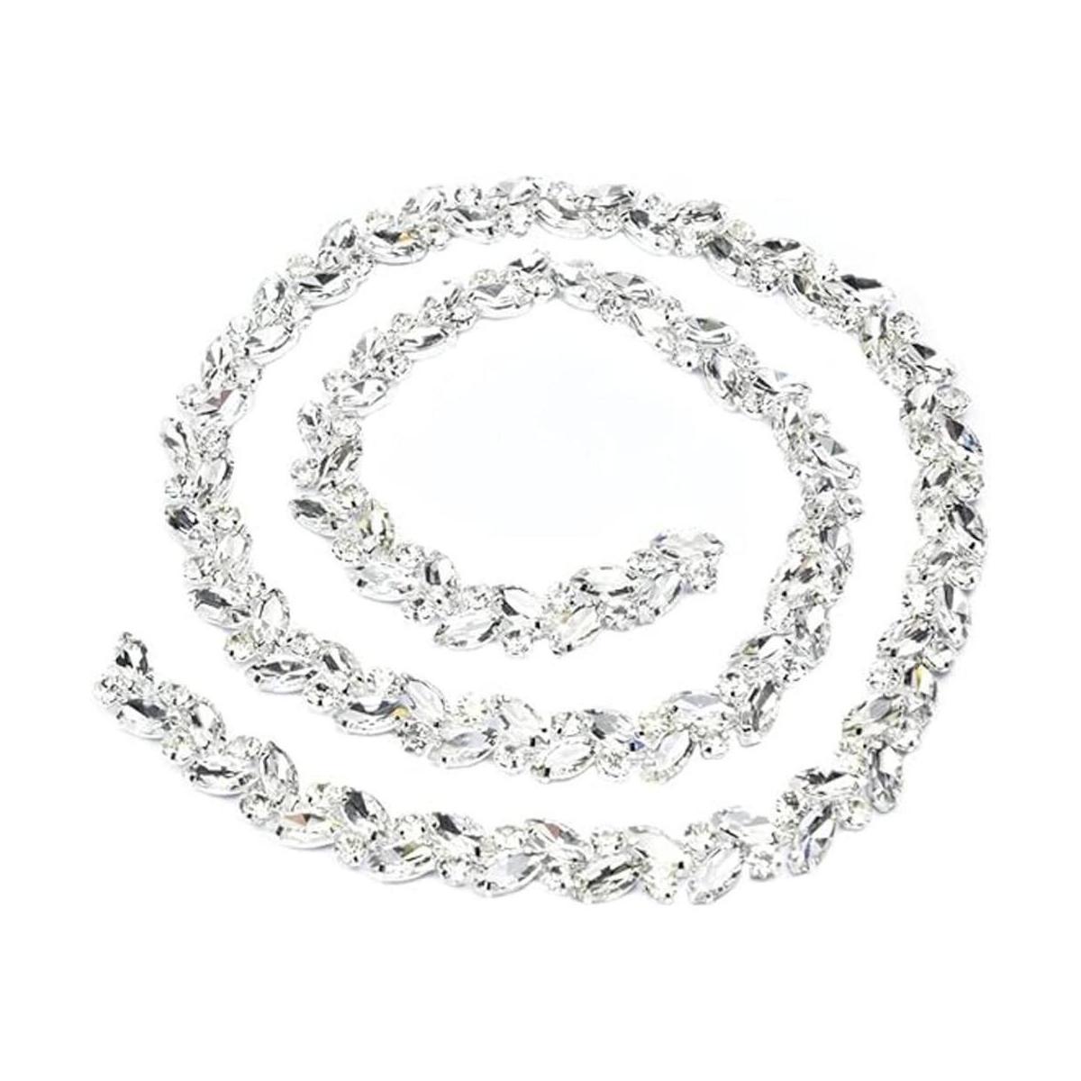 XINMILI Cadena de diamantes de imitación de cristal denso