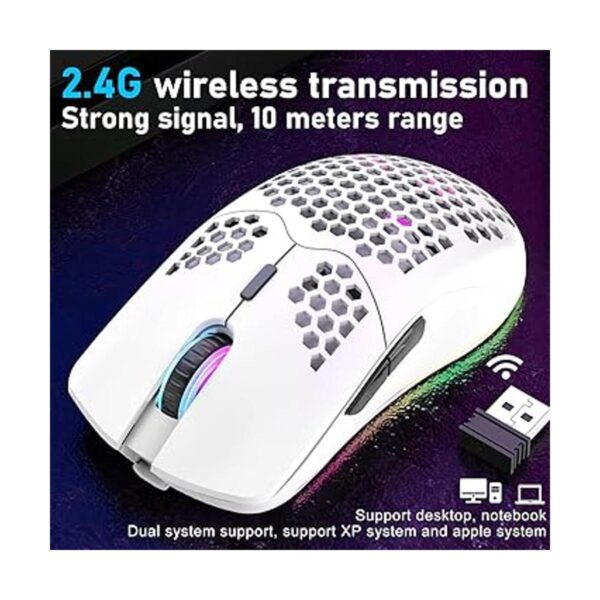 Mouse inalámbrico para juegos con diseño de panal ligero