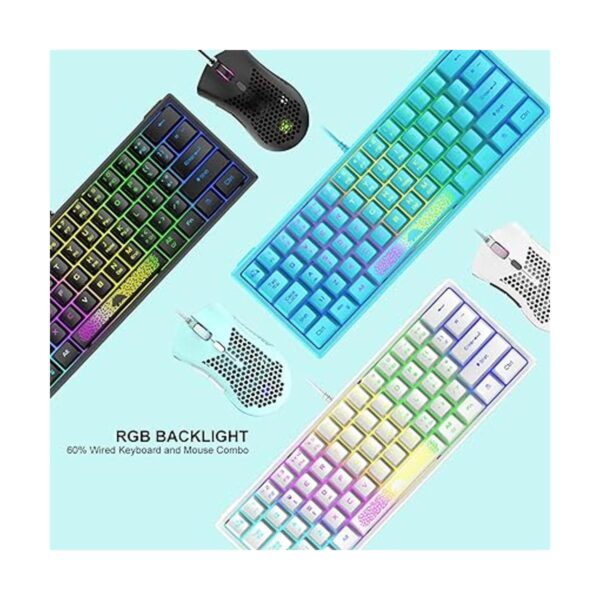 Combo de teclado y mouse para juegos 60 Samll Mini RGB