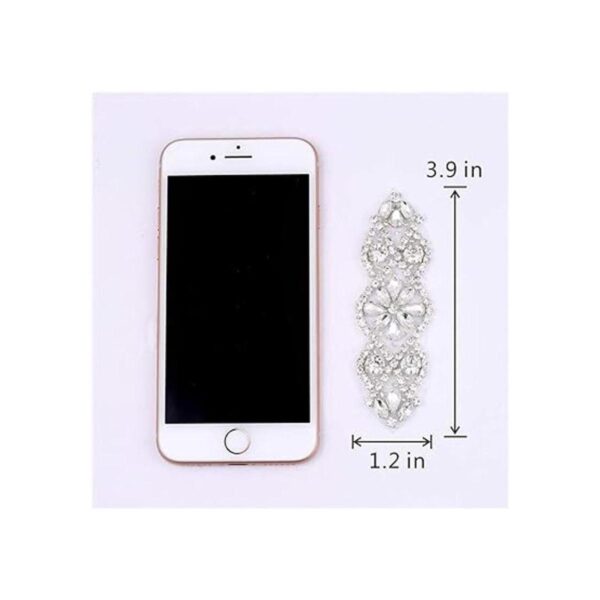 2 apliques de novia de diamantes de imitación para ajuar_3