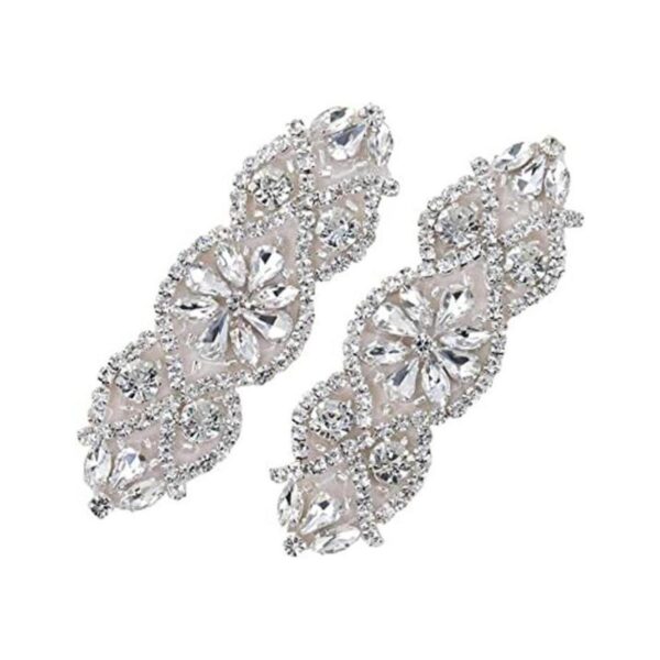 2 apliques de novia de diamantes de imitación para ajuar_1