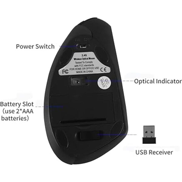 OIUSHYO Mouse vertical inalámbrico mouse ergonómico de_2