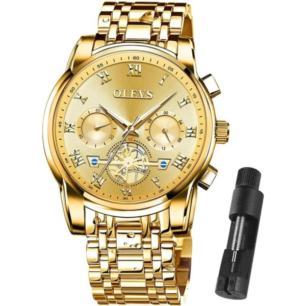 OLEVS Reloj de pulsera ajustable de acero inoxidable_1
