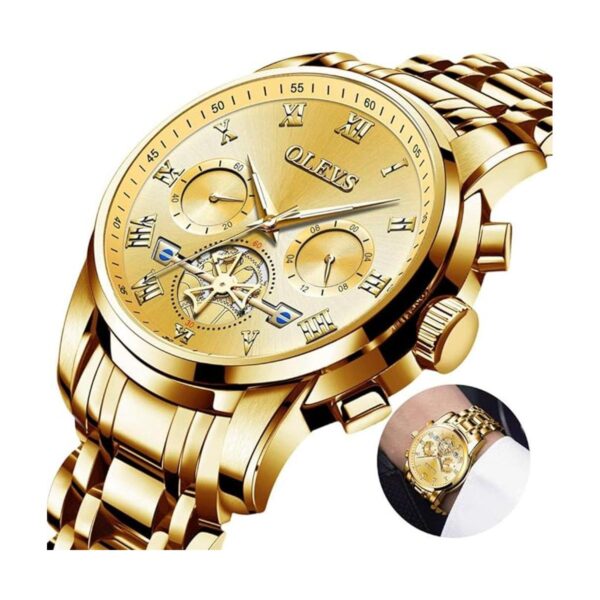 OLEVS Reloj de pulsera ajustable de acero inoxidable_3