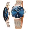 OLEVS Reloj de lujo para mujer vestido de oro rosa_1