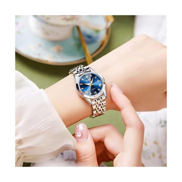 OLEVS Women Watch Sliver Gold Stainless Steel Band Small_2