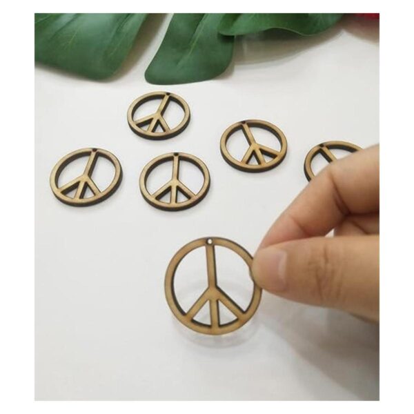 30 piezas de pendientes de paz de madera aretes de paz de