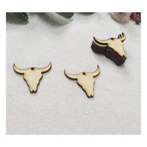 30 piezas de pendientes de vaca de madera aretes en