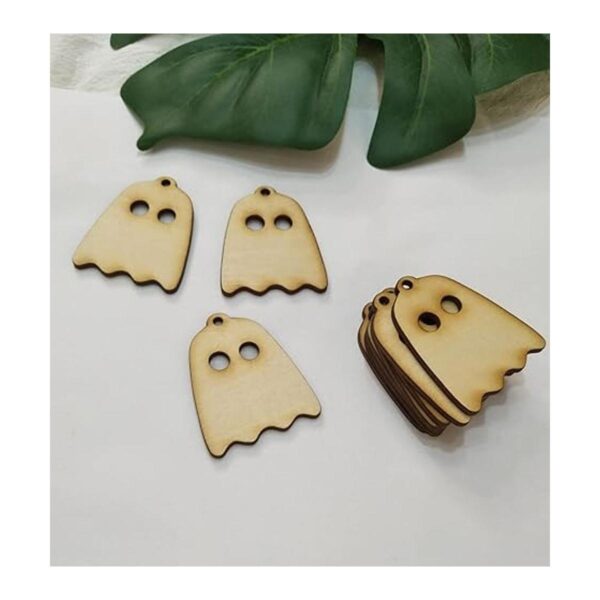 30 pendientes de madera con forma de fantasma accesorios