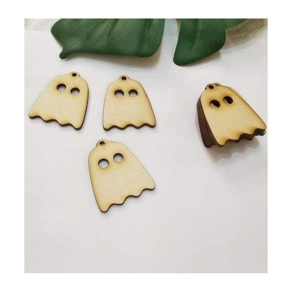30 pendientes de madera con forma de fantasma accesorios