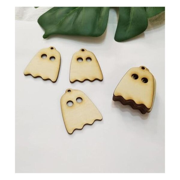 30 pendientes de madera con forma de fantasma accesorios