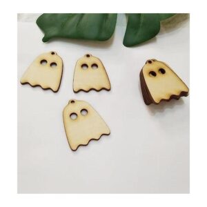 30 pendientes de madera con forma de fantasma accesorios