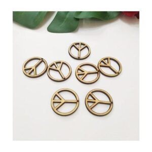 30 piezas de pendientes de paz de madera aretes de paz de
