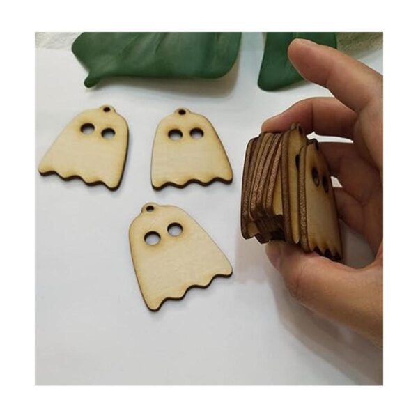 30 pendientes de madera con forma de fantasma accesorios