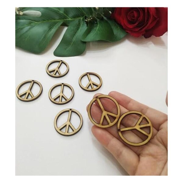 30 piezas de pendientes de paz de madera aretes de paz de
