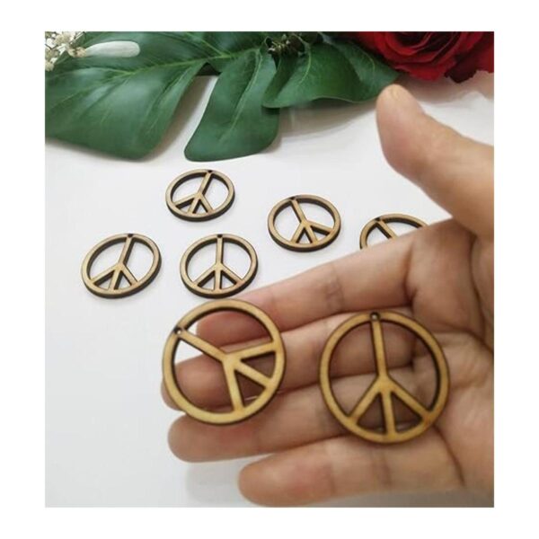 30 piezas de pendientes de paz de madera aretes de paz de