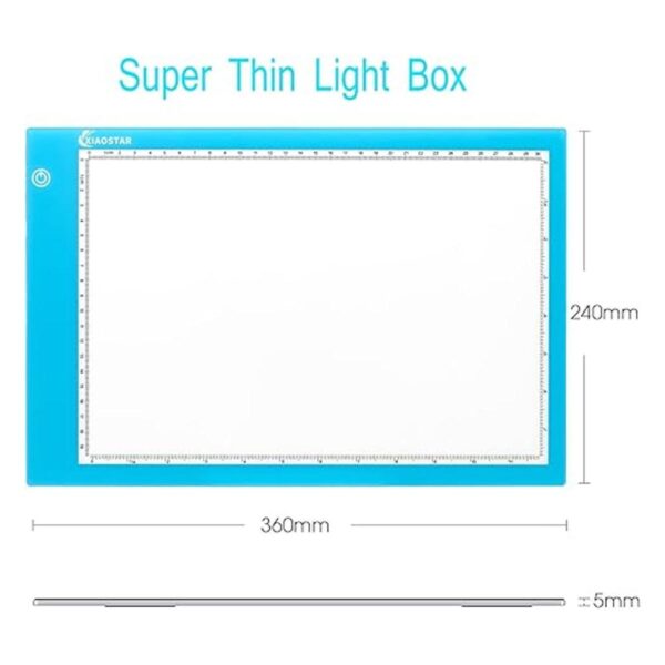 Caja de luz de dibujo A4 tablero de trazado con 3 brillo_2