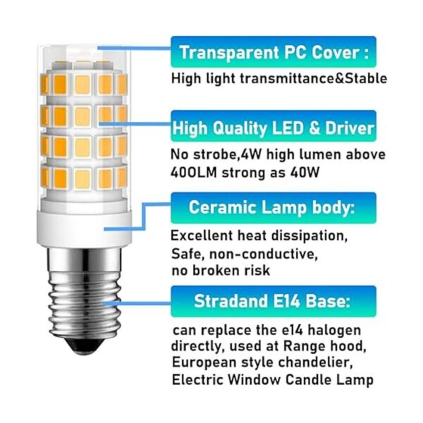 Bombilla LED E14 regulable de 4 W equivalente a bombilla_4