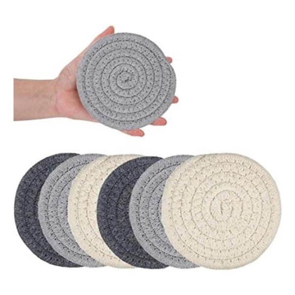 Portavasos absorbentes hechos a mano trenzados para