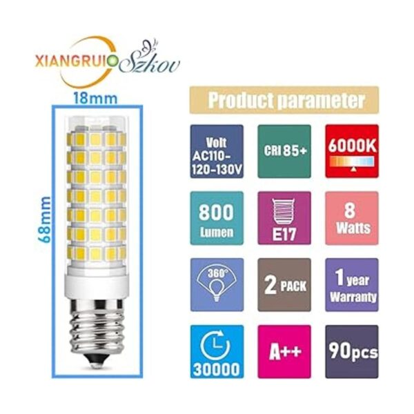 Bombilla LED E17 8 W 80 W 80 W 800 lm AC 110 130 V
