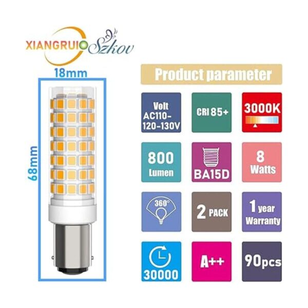 BA15D Bombilla LED regulable doble contacto base de_2