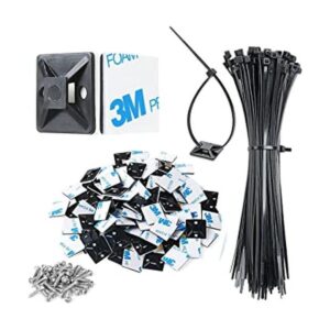 XHF Soportes de sujeción de cable negro autoadhesivo de