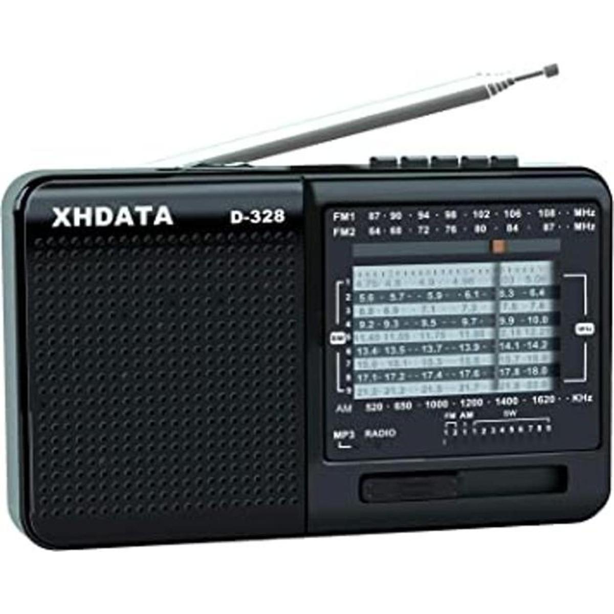 XHDATA D328 de onda corta AM FM DSP portátil de radio