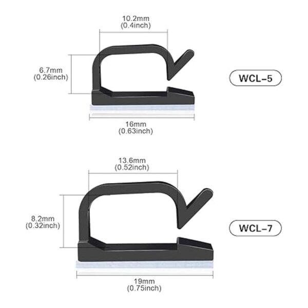 XHF Clips de cable adhesivo de 0.63 pulgadas color negro_2