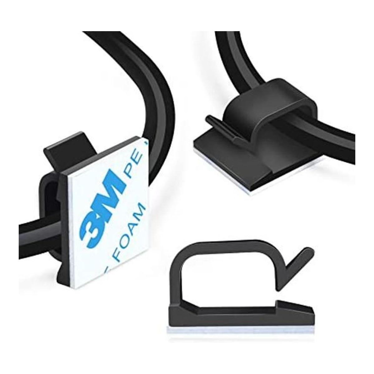 XHF Clips de cable adhesivo de 0.63 pulgadas color negro