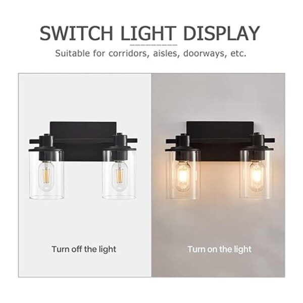 Luces de tocador negras para baño 2 luces de baño_2