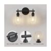 Luces de tocador negras para baño 2 luces de granja con_3