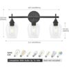 Accesorio de iluminación de baño negro de 3 luces luz de_3