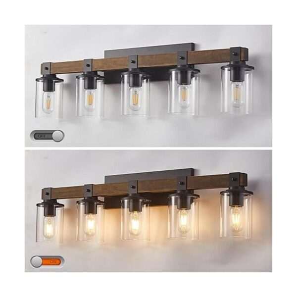 Lámpara de baño rústica de 5 luces lámpara de tocador de_3