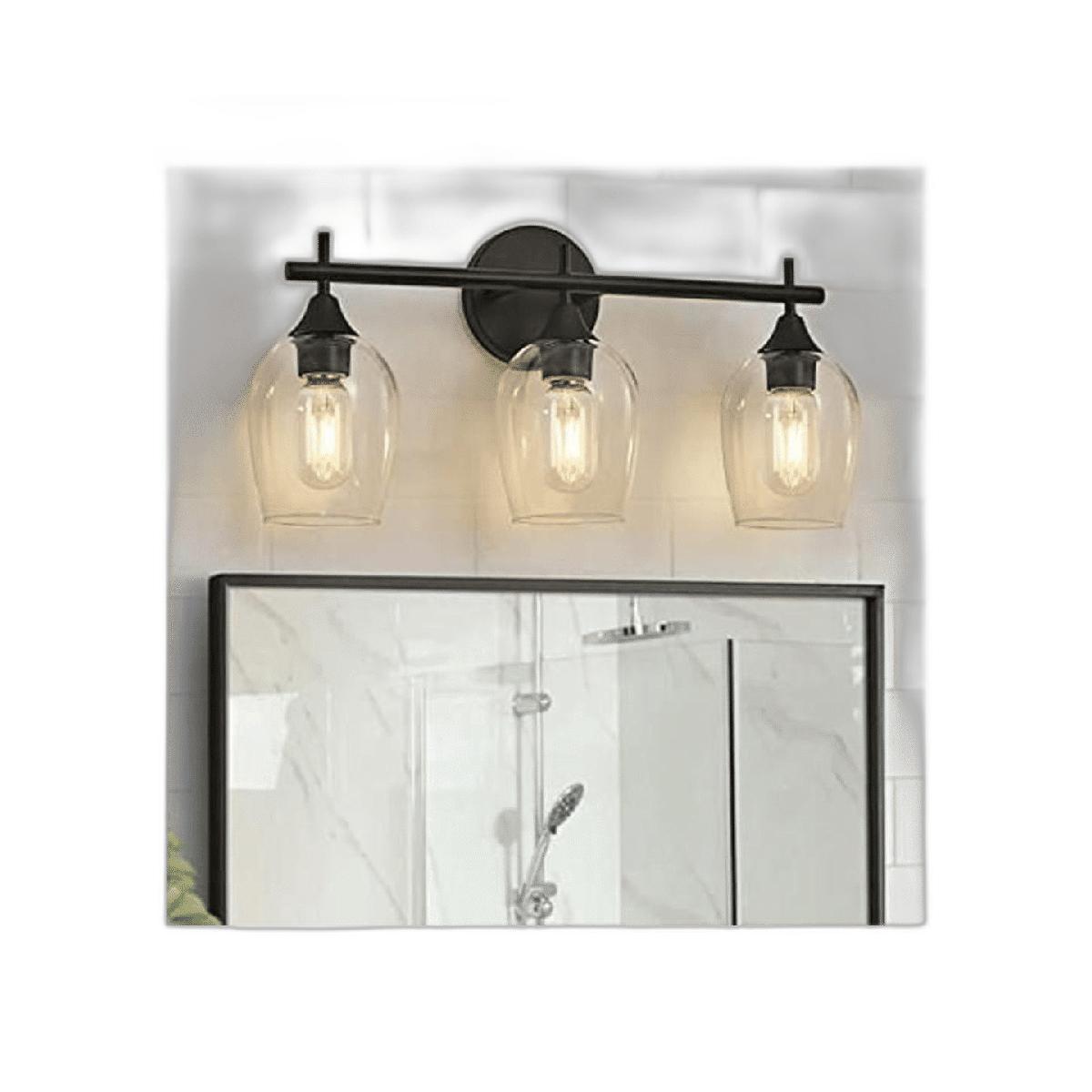 Accesorio de iluminación de baño negro de 3 luces luz de