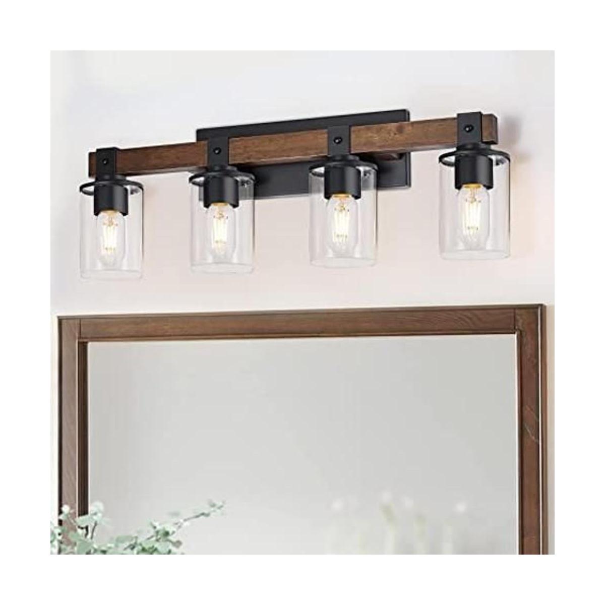 Accesorios de iluminación de baño rústicos de granja sobre