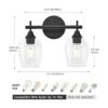 Luces de tocador negras para baño 2 luces de granja con_4