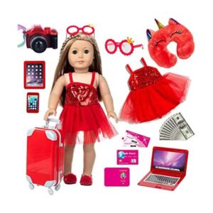 XFEYUE Ropa y accesorios para muñecas estadounidenses de