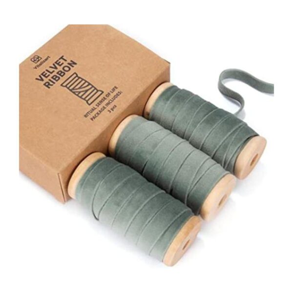 Vitalizart Juego de cintas de terciopelo verde_1