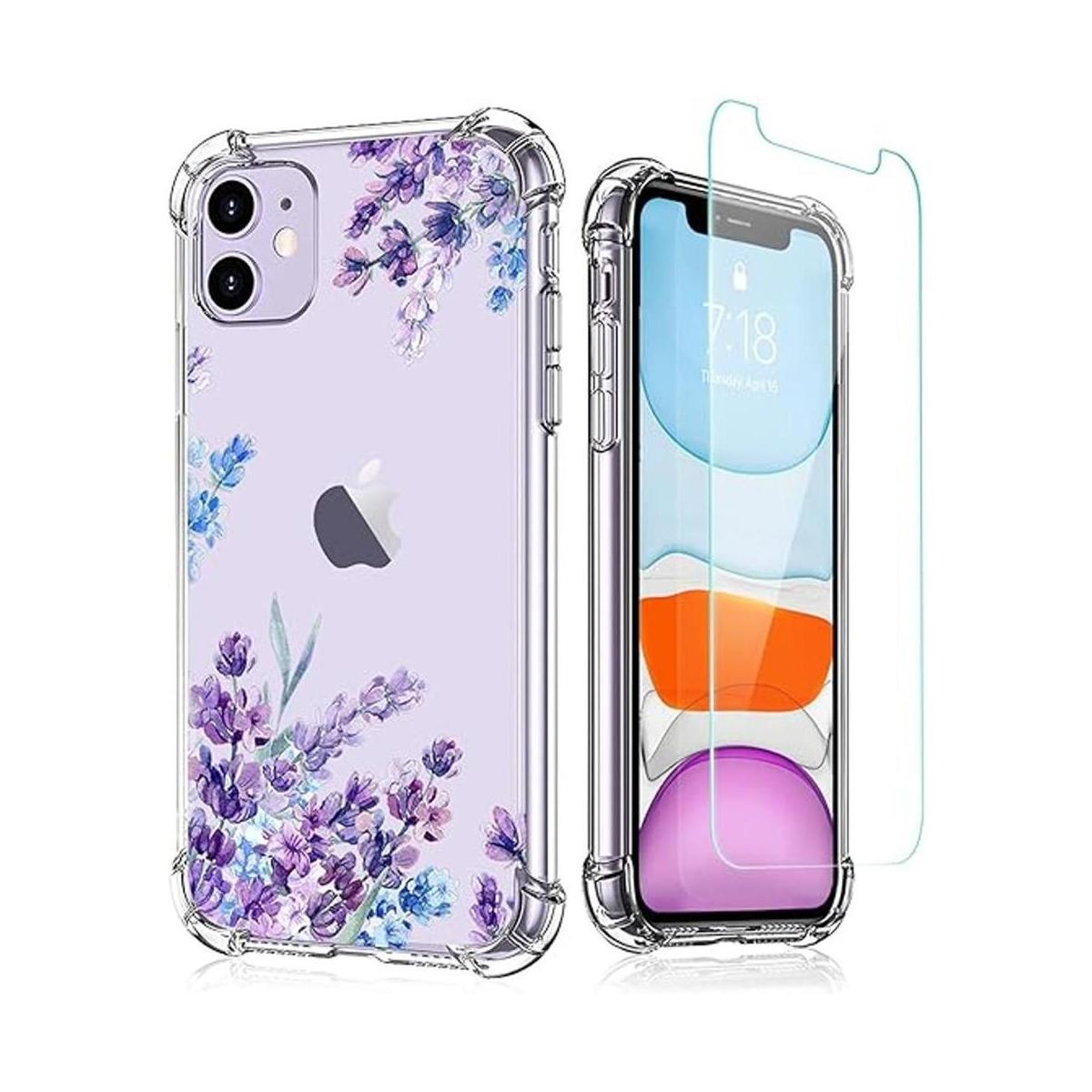 XEEUE Flower Funda diseñada para iPhone 11 con protector