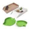 3 platos de comida de tortuga con rampa y plataforma para