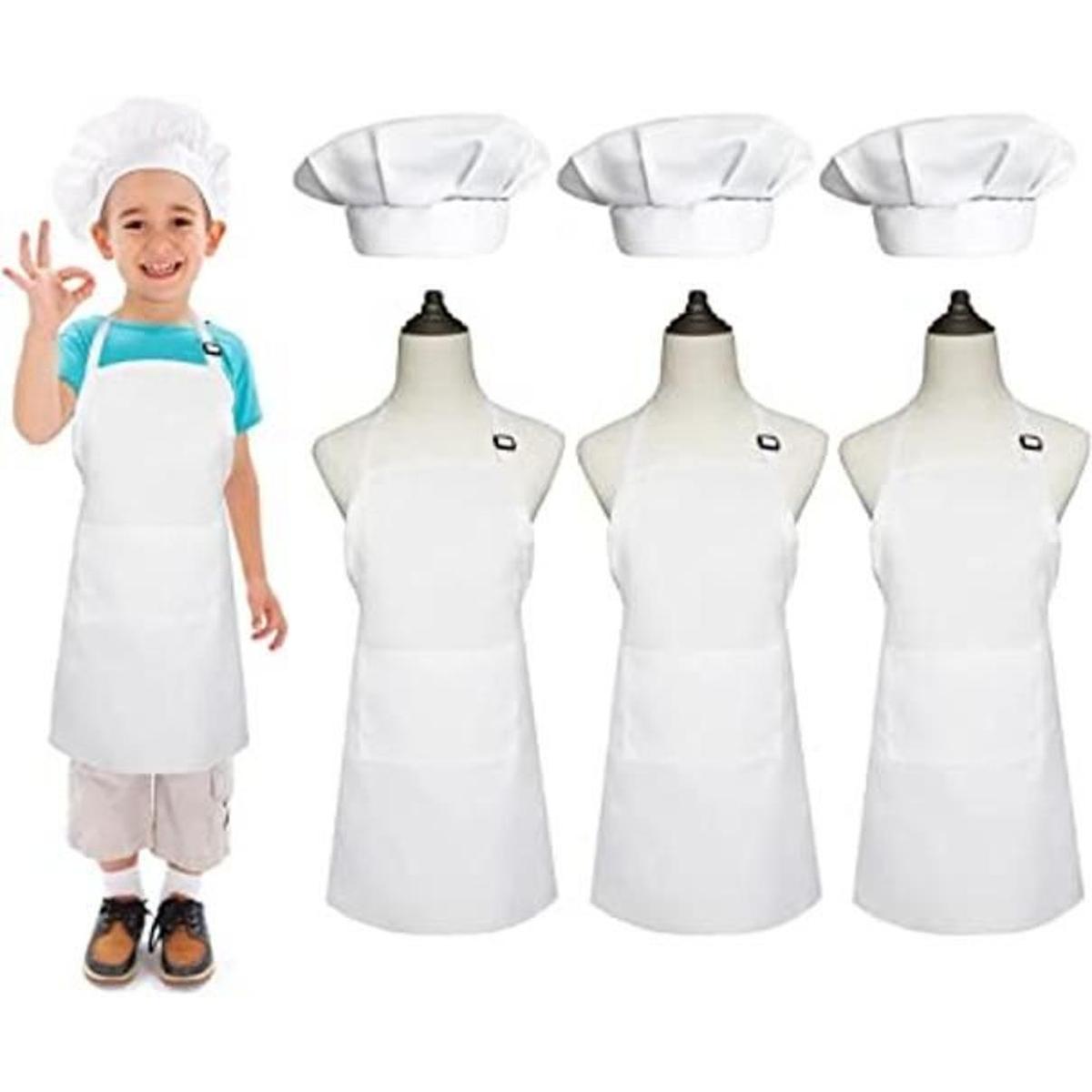 Xeeyaya Juego de 6 gorros y delantales de cocina para