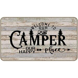 Welcome to Our Camper Our Happy Place Decor Felpudo para_1