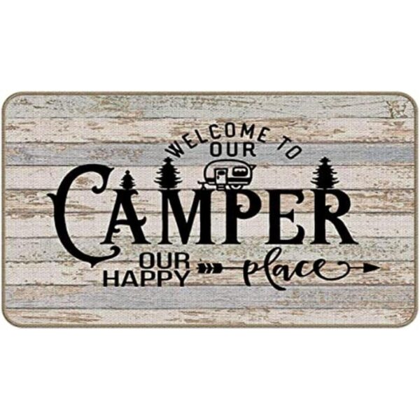 Welcome to Our Camper Our Happy Place Decor Felpudo para_1