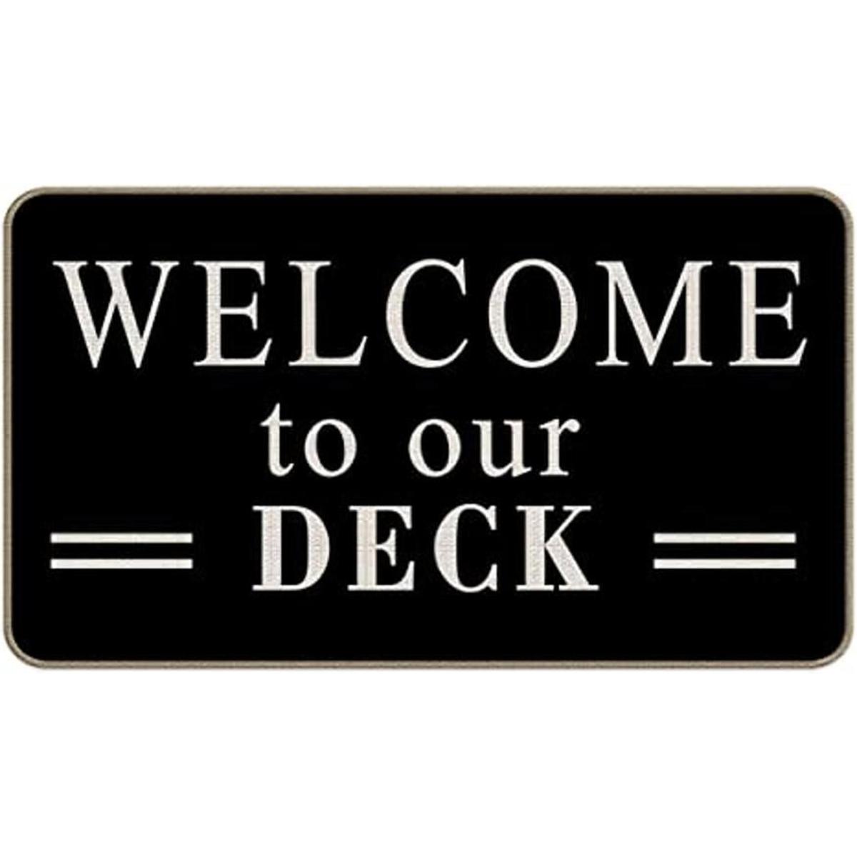 Welcome to Our Deck Farmhouse Felpudo decorativo para
